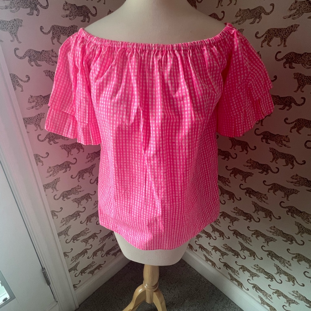 Lilly Pulitzer Pink Smocked Relaxed Blouse